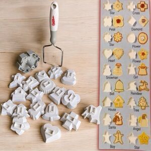 Vintage Wilton Roll-Along Cookie Cutter Multi Christmas Holiday Shapes